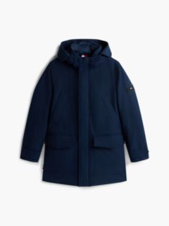 Logo Patch Down Hooded Rockie Parka — Blue 7