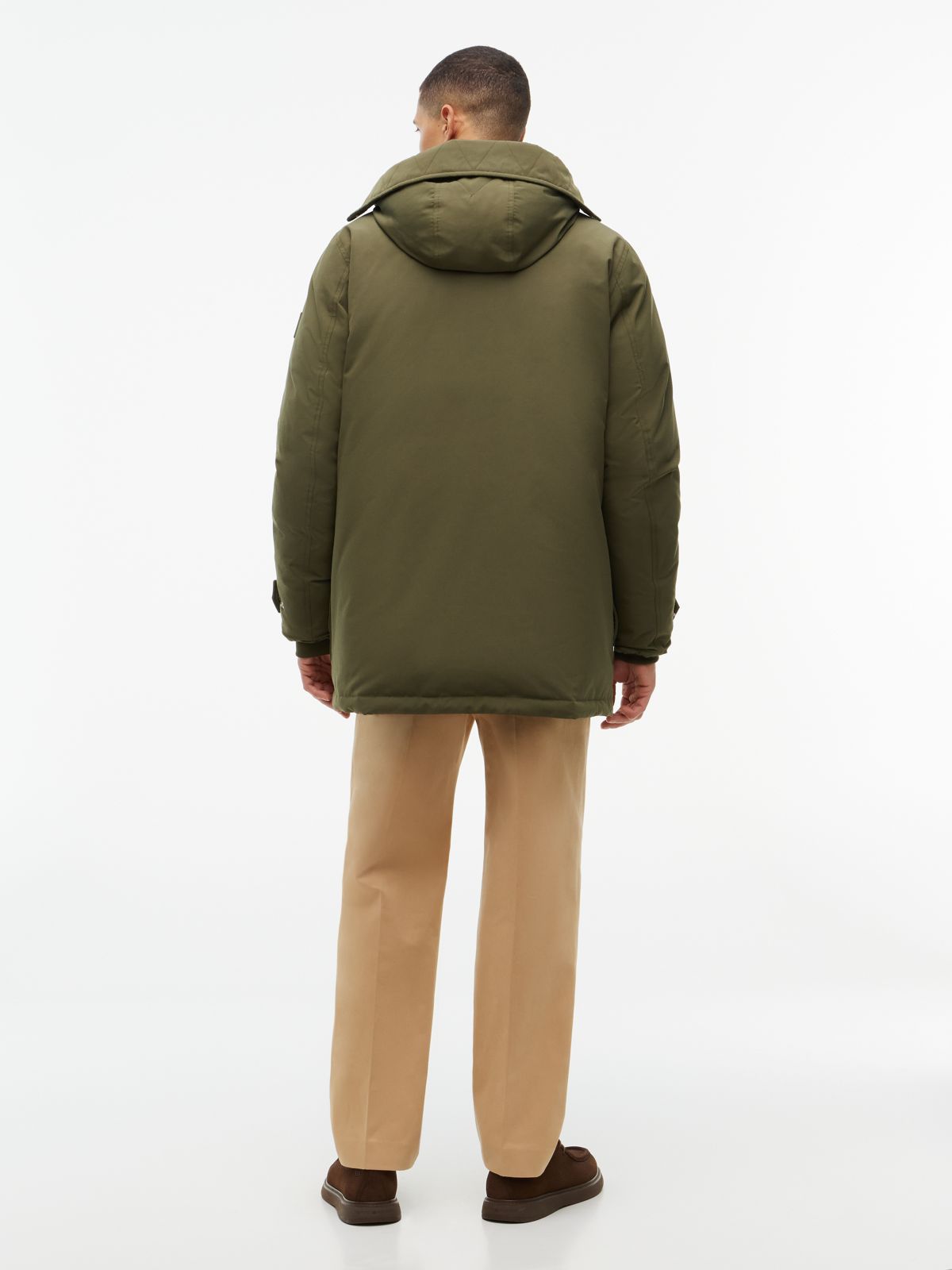 Logo Patch Down Hooded Rockie Parka — Green