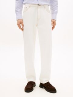 White Relaxed Straight Leg Jeans — White 2