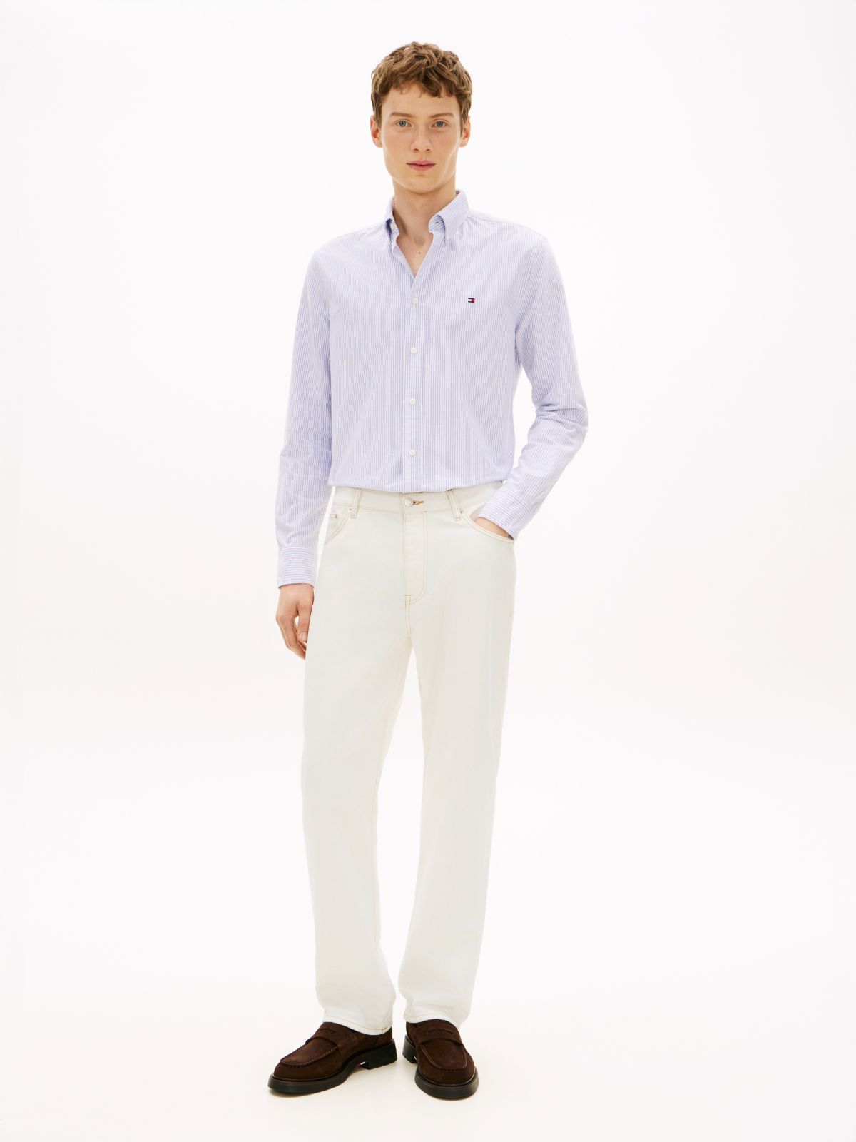 White Relaxed Straight Leg Jeans — White