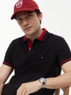 Regular Fit Colour-Blocked Collar Polo Shirt — Black 3
