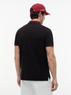 Regular Fit Colour-Blocked Collar Polo Shirt — Black 4