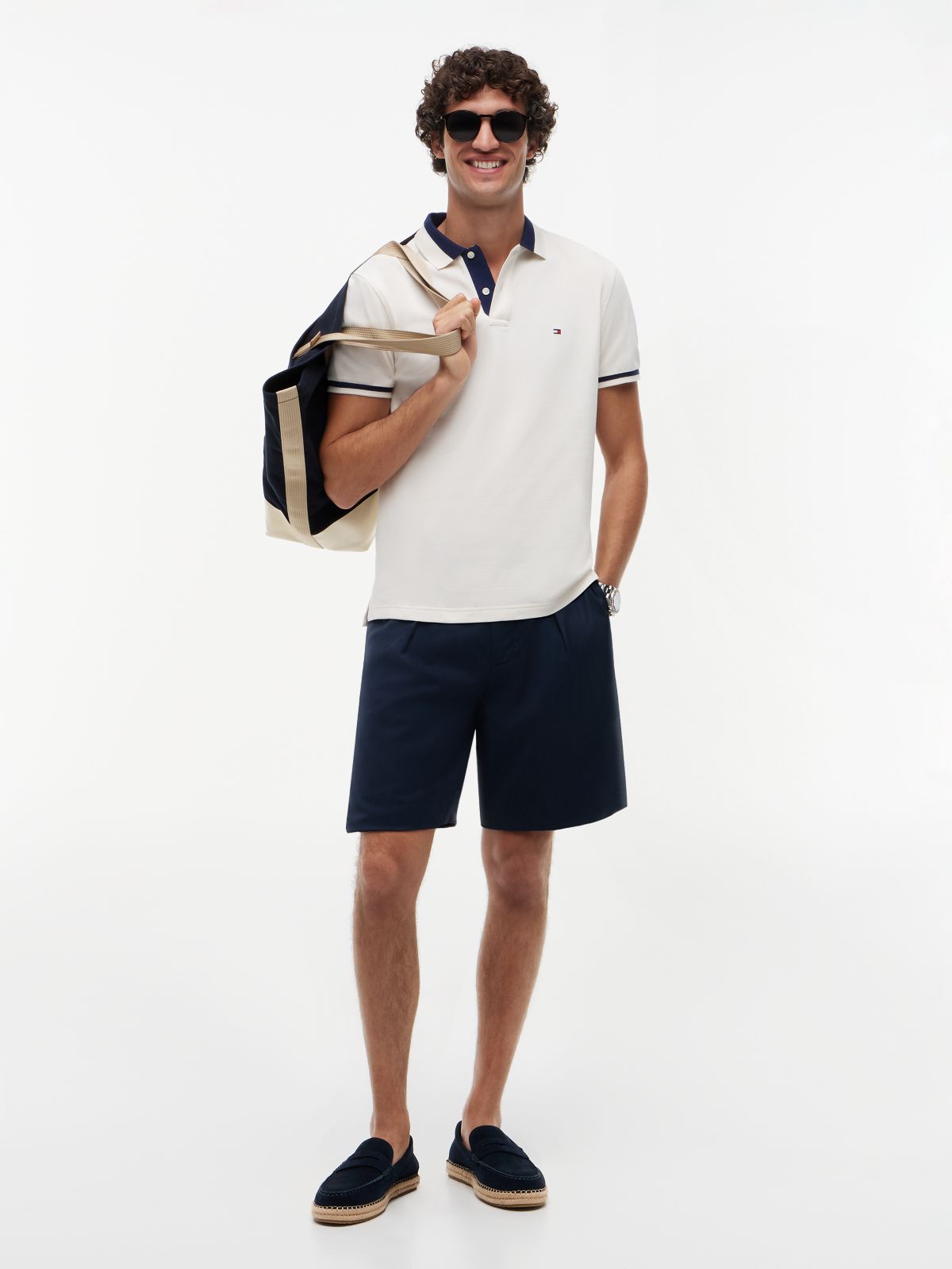 Regular Fit Colour-Blocked Collar Polo Shirt — Yellow