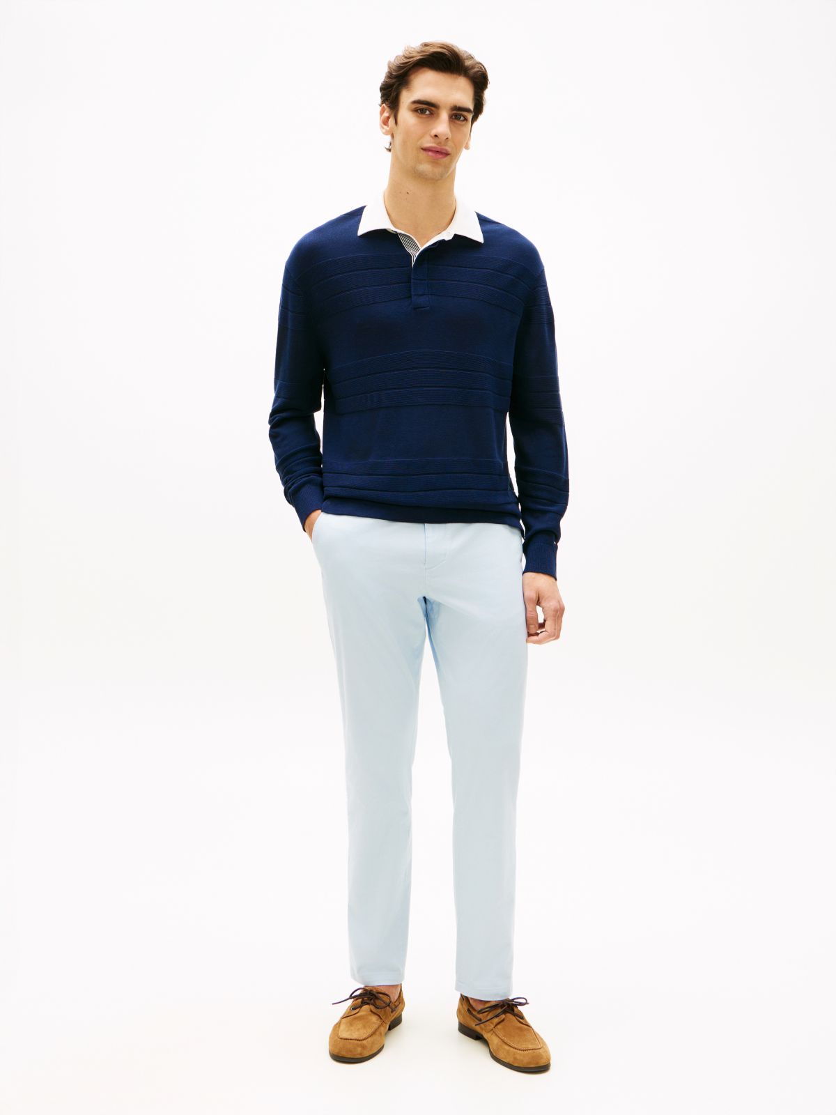 Harlem Tapered Leg Twill Chinos — Blue