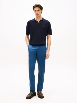 blue harlem tapered leg twill chinos for men tommy hilfiger