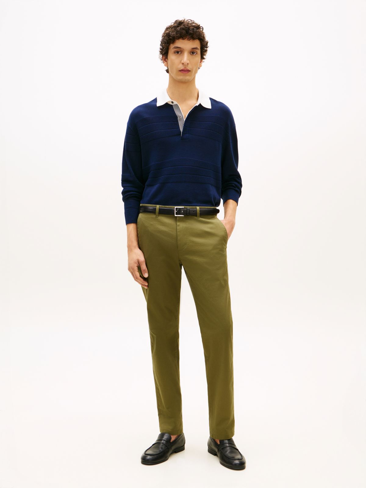 Harlem Tapered Leg Twill Chinos — Green