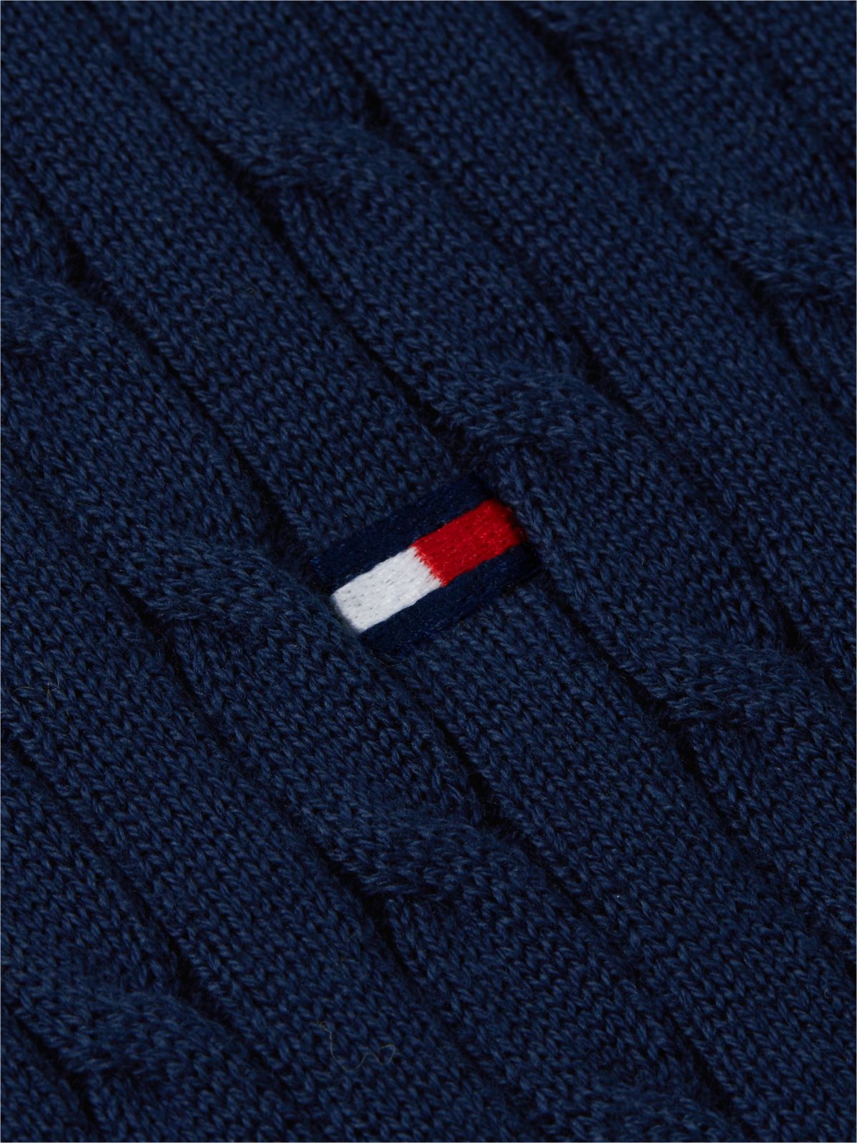 Cable Knit Short Sleeve Polo Jumper — Blue