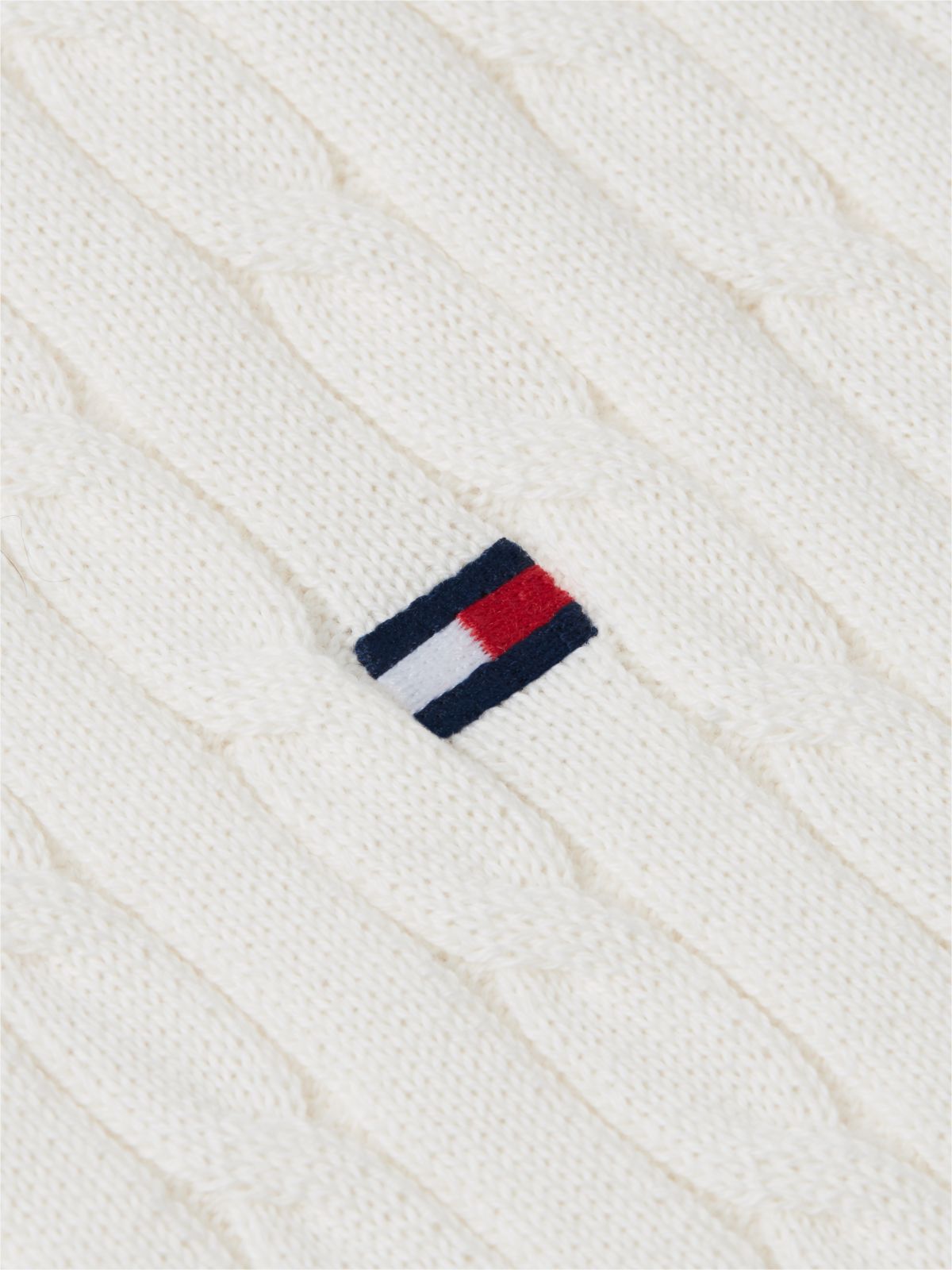 Cable Knit Short Sleeve Polo Jumper — White