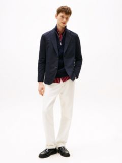 Performance Packable Water Repellent Seersucker Blazer — Blue 3