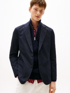 Performance Packable Water Repellent Seersucker Blazer — Blue 1