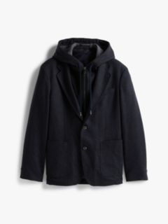 Smart Casual Wool Blend Hooded Blazer — Blue 6