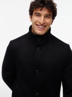 New York Label Wool Blend Coat — Black 3