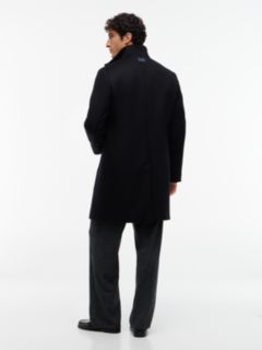 New York Label Wool Blend Coat — Black 5