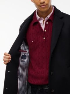 New York Label Wool Blend Coat — Black 3