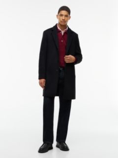 New York Label Wool Blend Coat — Black 1