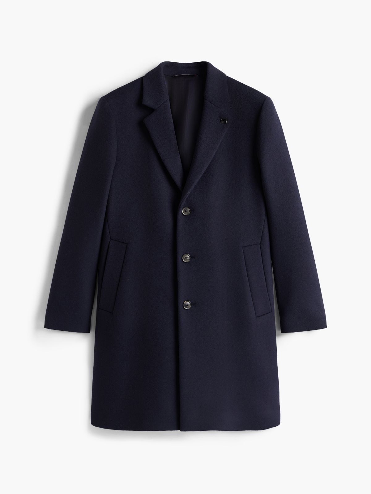 New York Label Wool Blend Coat — Blue