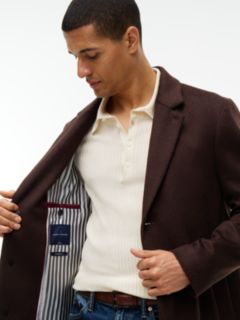 New York Label Wool Blend Coat — Brown 4