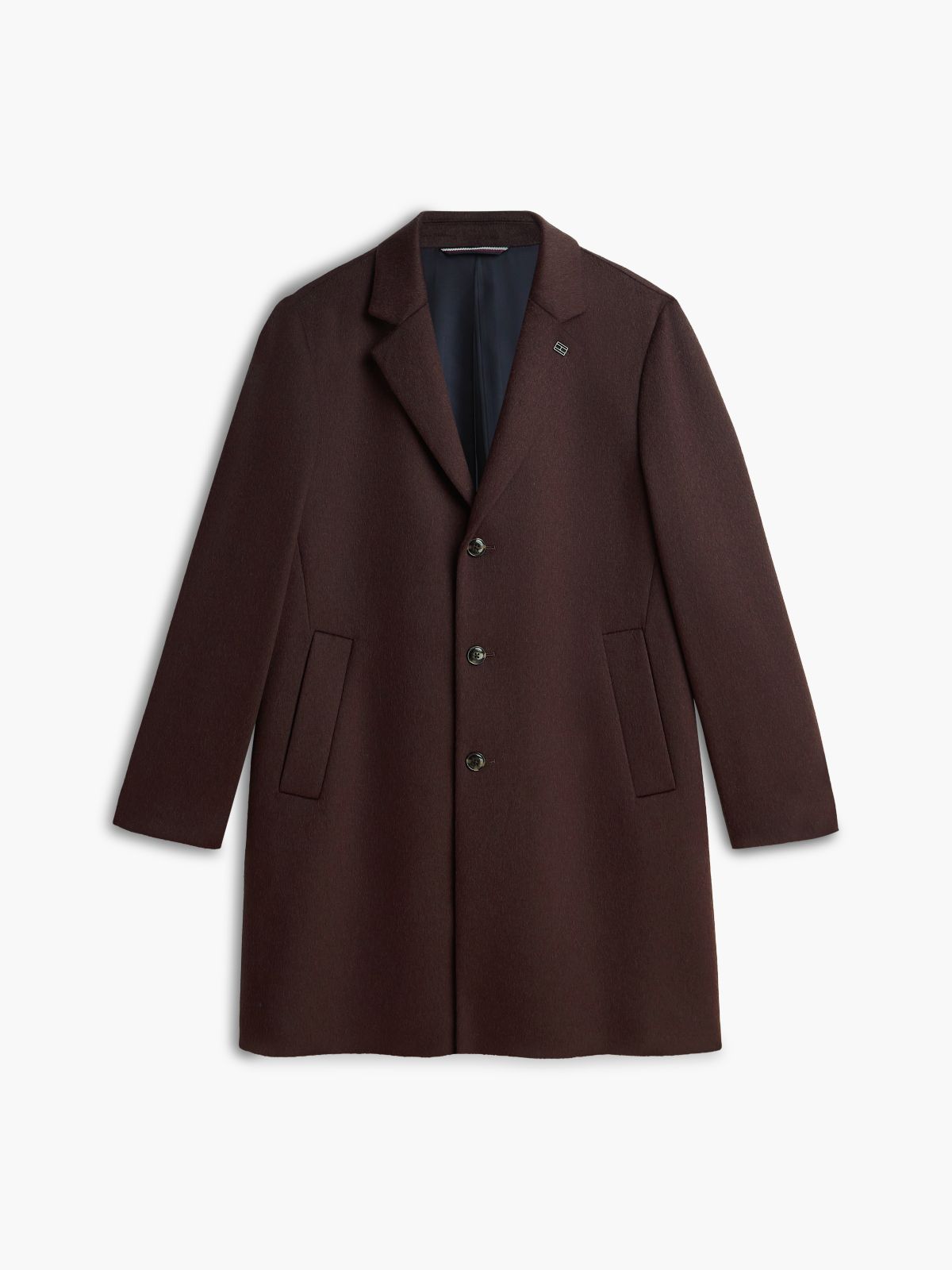 New York Label Wool Blend Coat — Brown