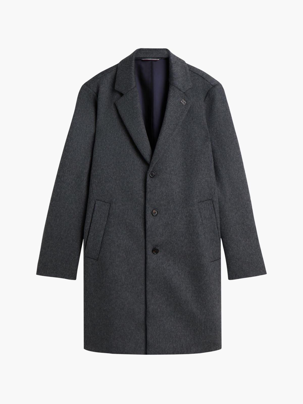 New York Label Wool Blend Coat — Grey