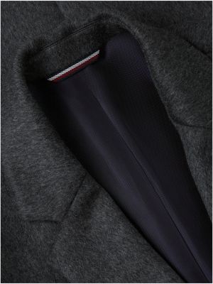 abrigo new york label en mezcla de lana gris de hombres tommy hilfiger