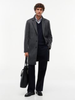 New York Label Wool Blend Coat — Grey 1