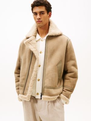 Smart Casual Leather Zip-Thru Aviator Jacket