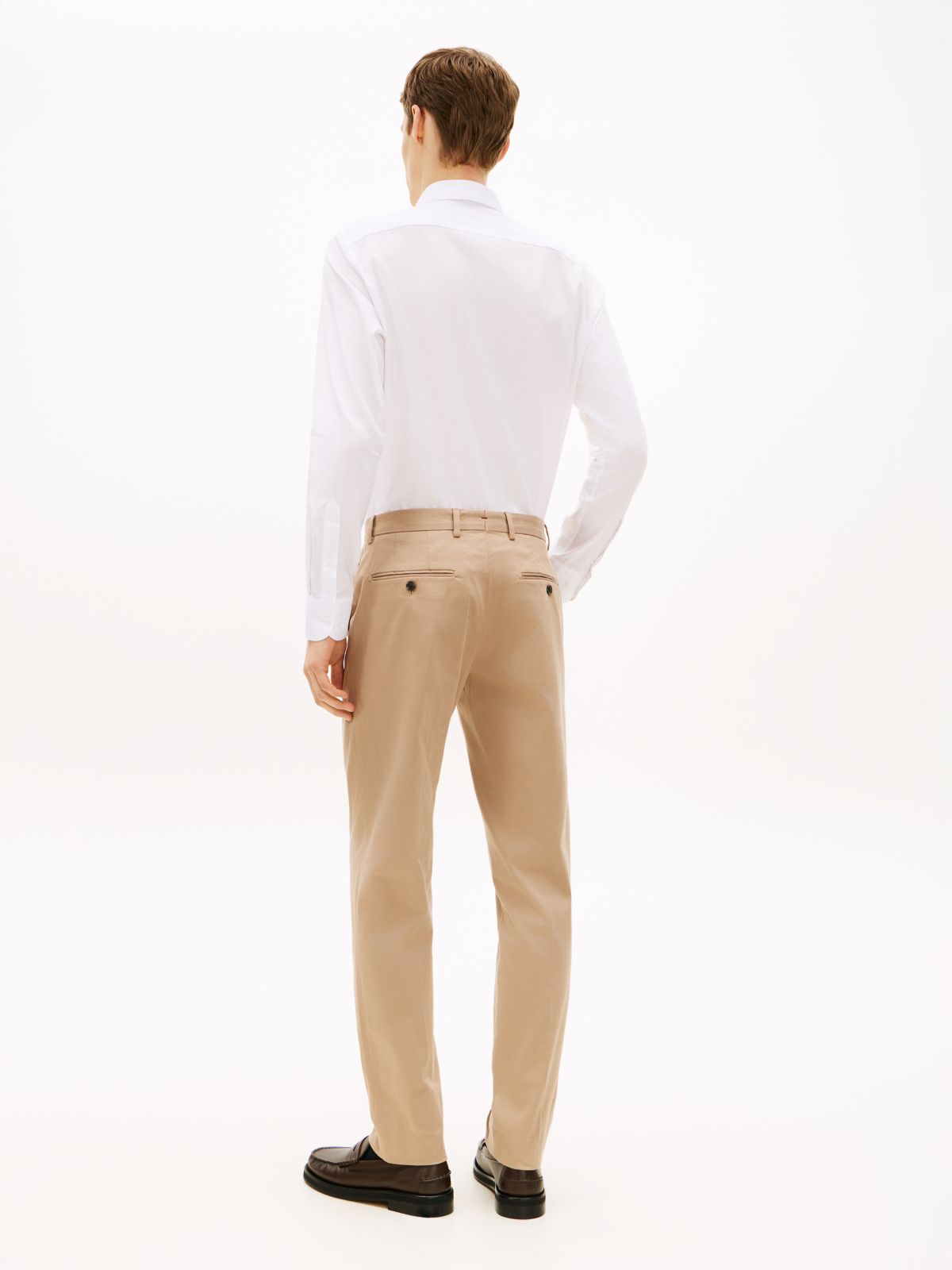 New York Label Denton Slim Straight Chinos — Beige