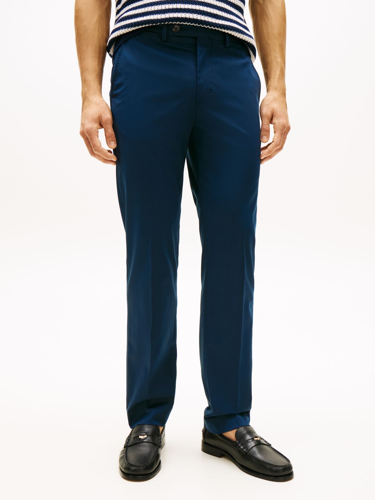 New York Label Denton Slim Straight Chinos — Blue
