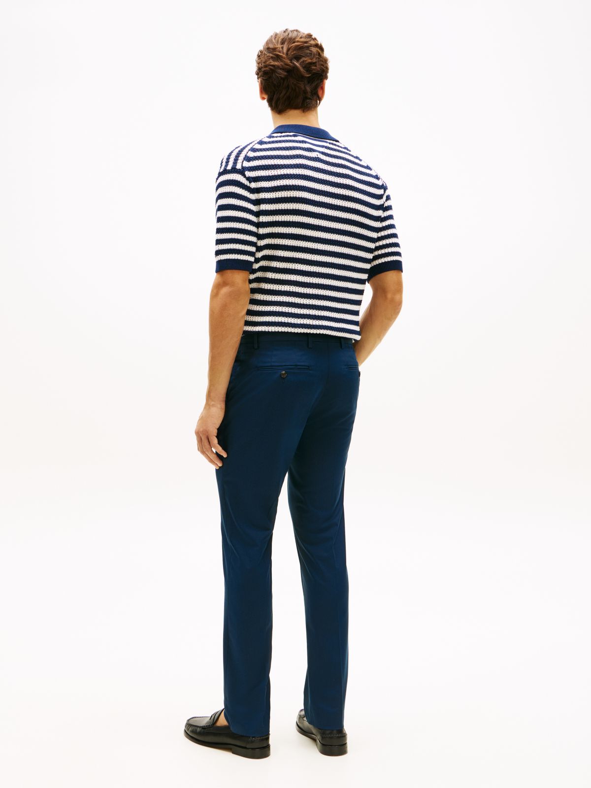 New York Label Denton Slim Straight Chinos — Blue