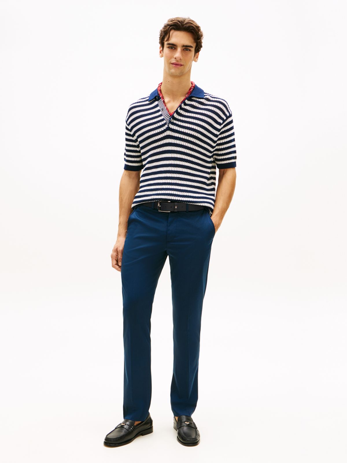 New York Label Denton Slim Straight Chinos — Blue