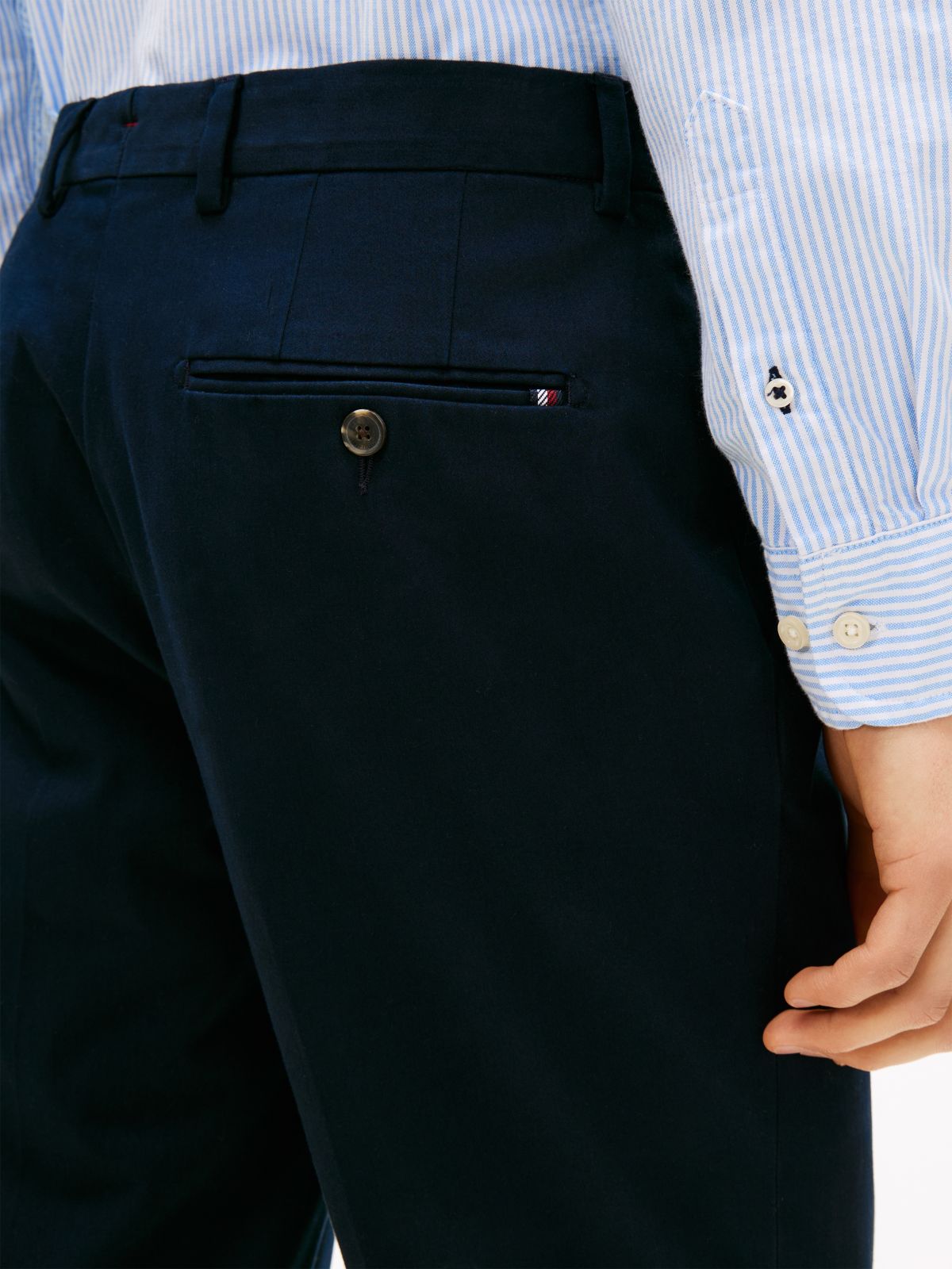New York Label Denton Slim Straight Chinos — Blue