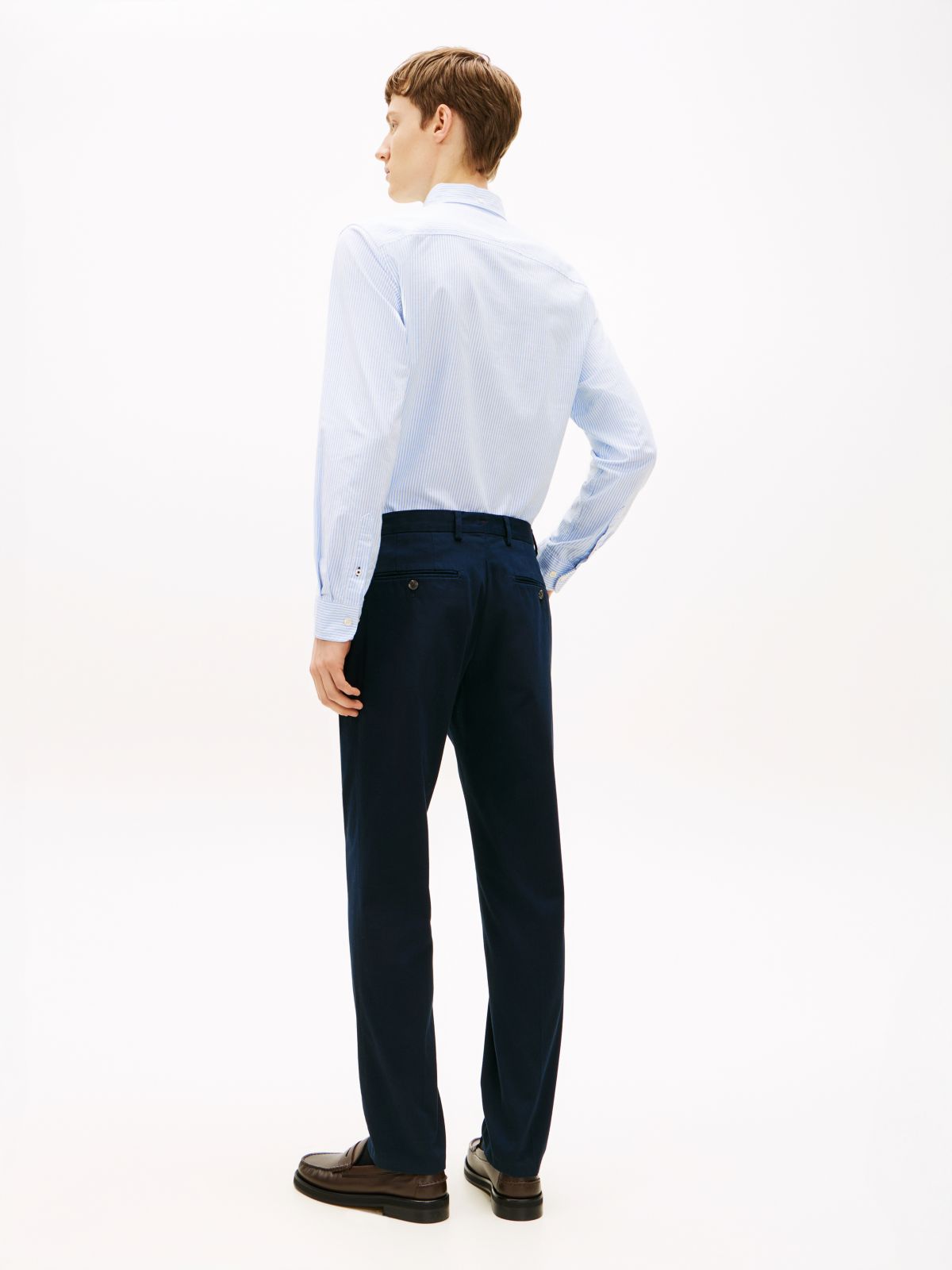 New York Label Denton Slim Straight Chinos — Blue