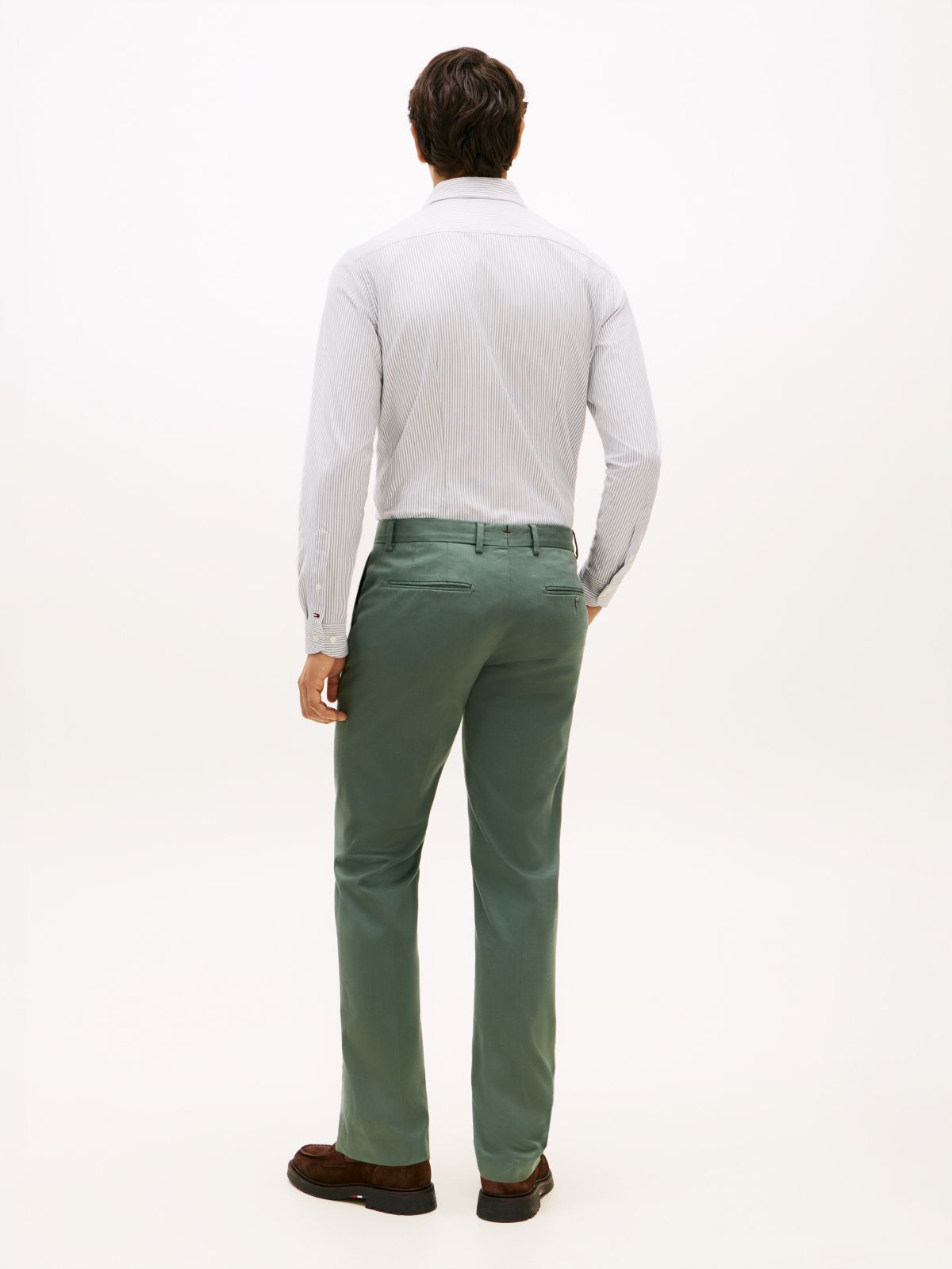 New York Label Denton Slim Straight Chinos — Green