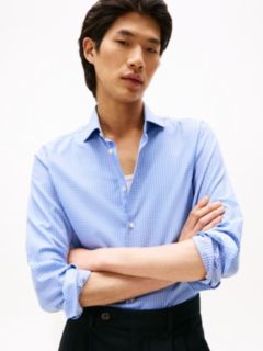 Smart Casual Slim Fit Check Dobby Shirt — Blue 2