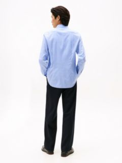 Smart Casual Slim Fit Check Dobby Shirt — Blue 4