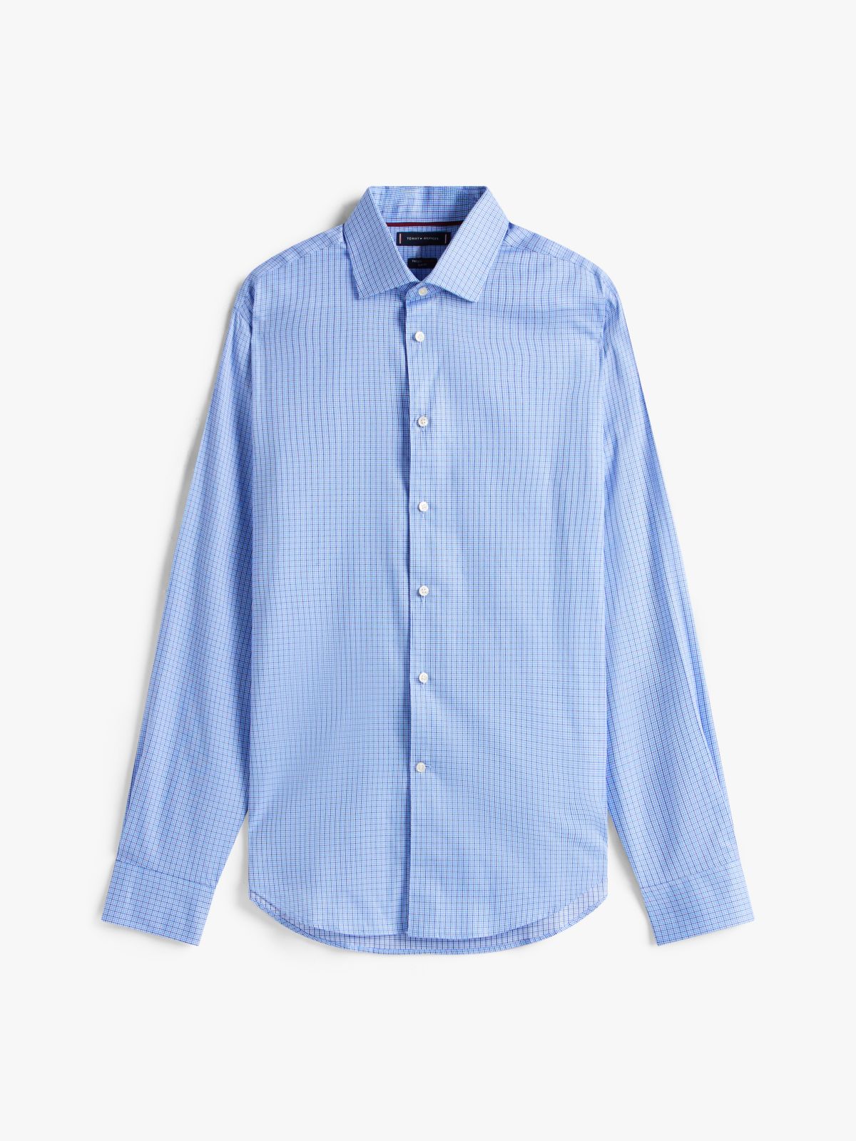 Smart Casual Slim Fit Check Dobby Shirt — Blue