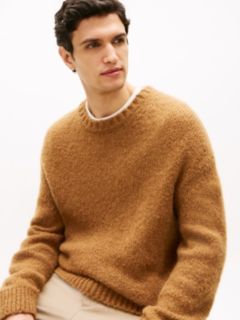 Crew Neck Jumper With Alpaca — Brown 2