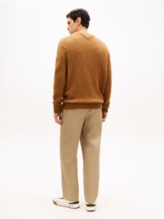 Crew Neck Jumper With Alpaca — Brown 4