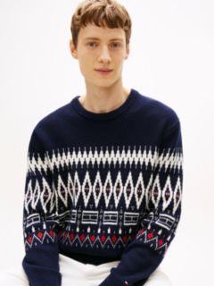 Fair Isle Lambswool Blend Relaxed Jumper — Blue 2
