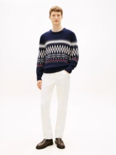 Fair Isle Lambswool Blend Relaxed Jumper — Blue 3