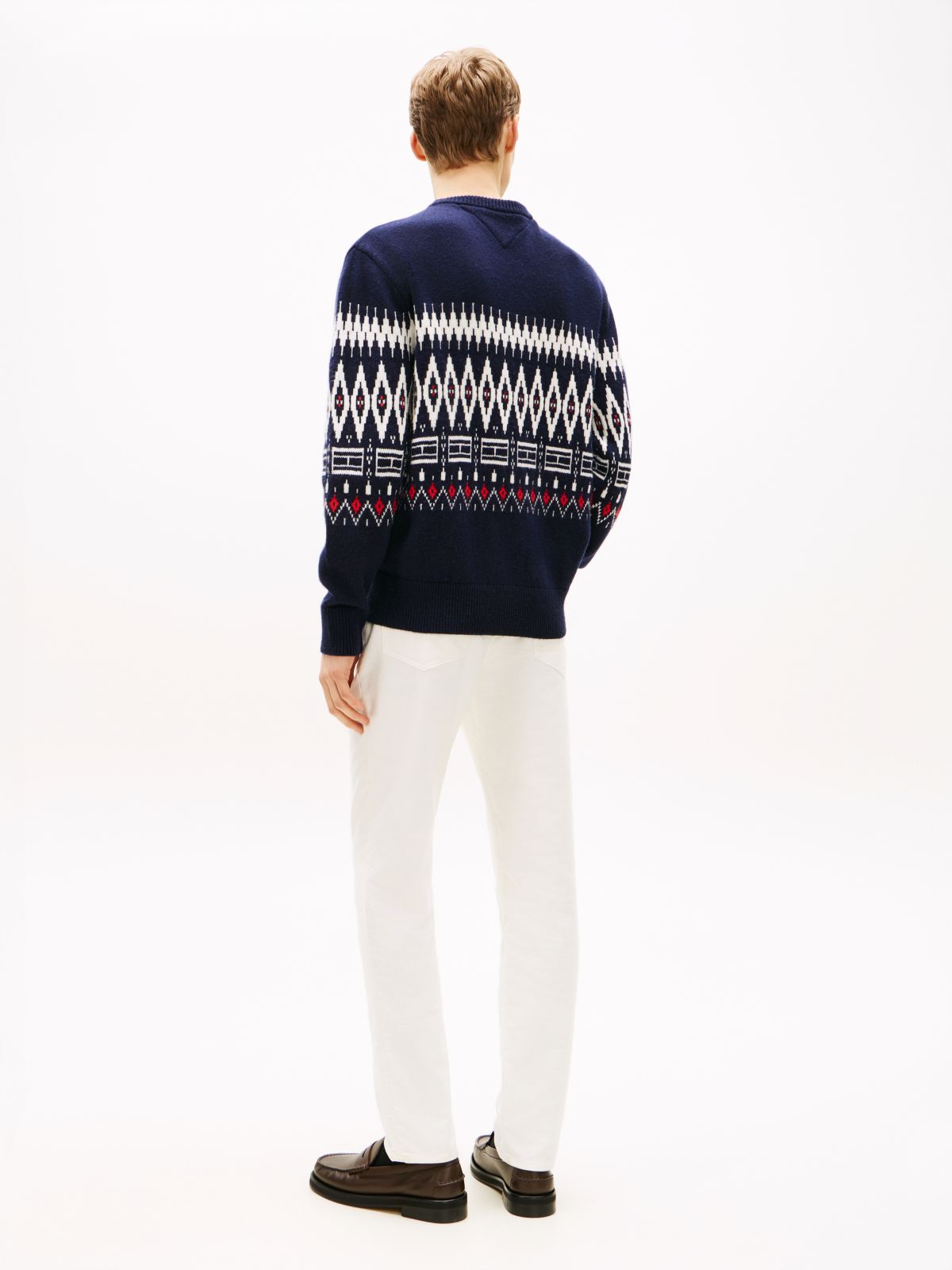 Fair Isle Lambswool Blend Relaxed Jumper — Blue