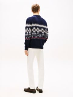 Fair Isle Lambswool Blend Relaxed Jumper — Blue 4