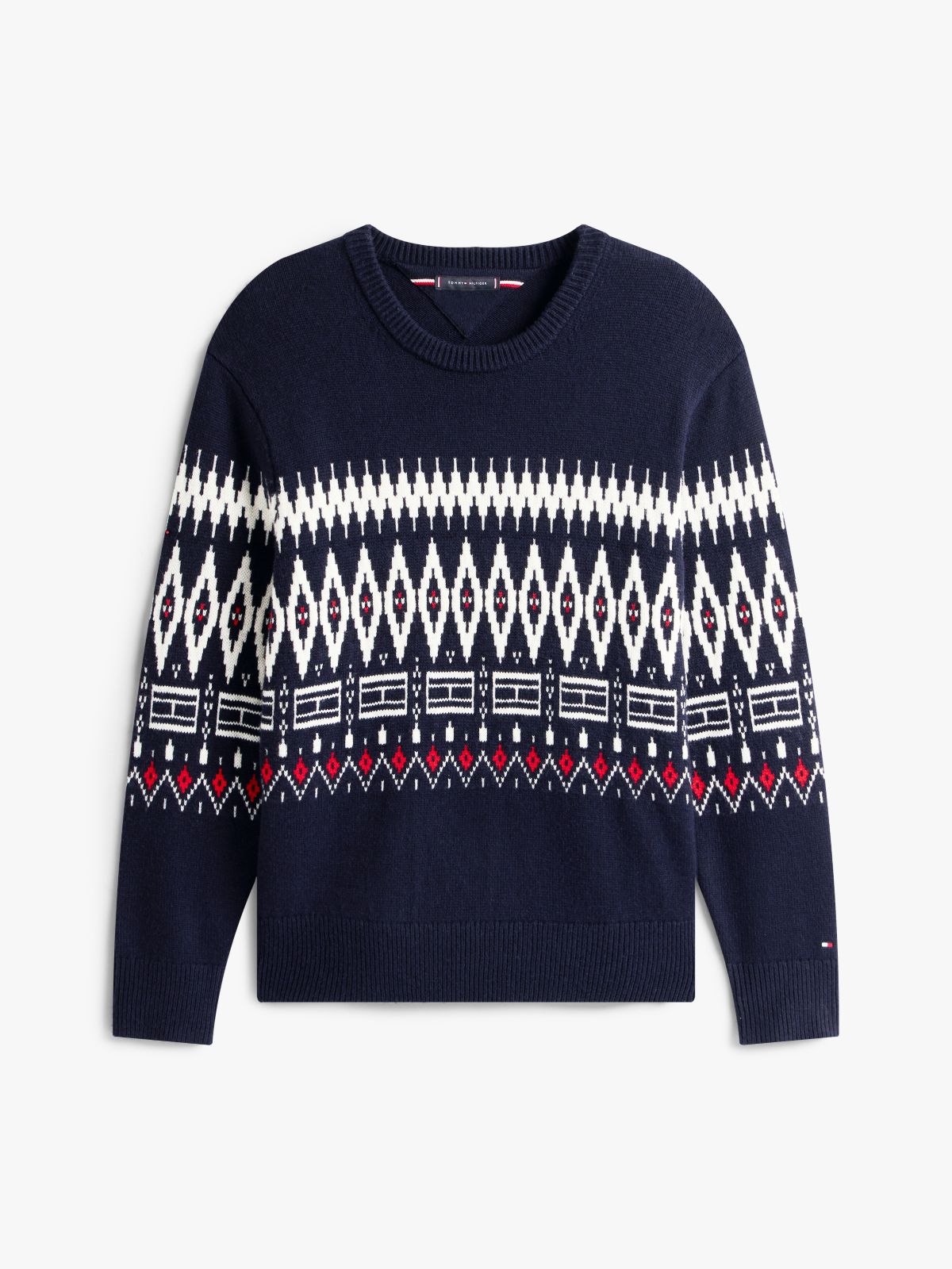 Fair Isle Lambswool Blend Relaxed Jumper — Blue