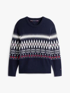 Fair Isle Lambswool Blend Relaxed Jumper — Blue 5