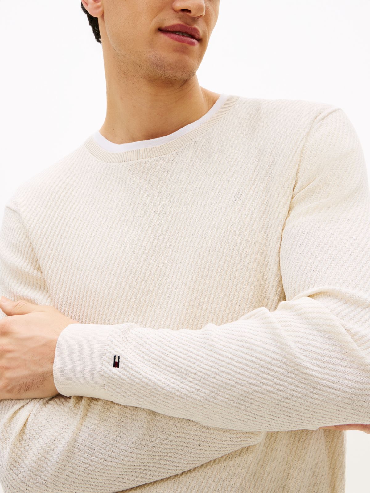 Smart Casual Thermoregulating Rib-Knit Jumper — Beige