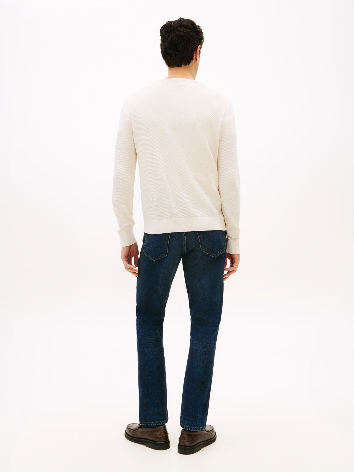 Smart Casual Thermoregulating Rib-Knit Jumper — Beige
