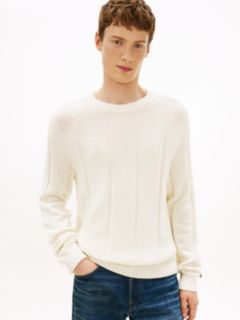 Smart Casual Textured Wool Blend Jumper — Beige 1