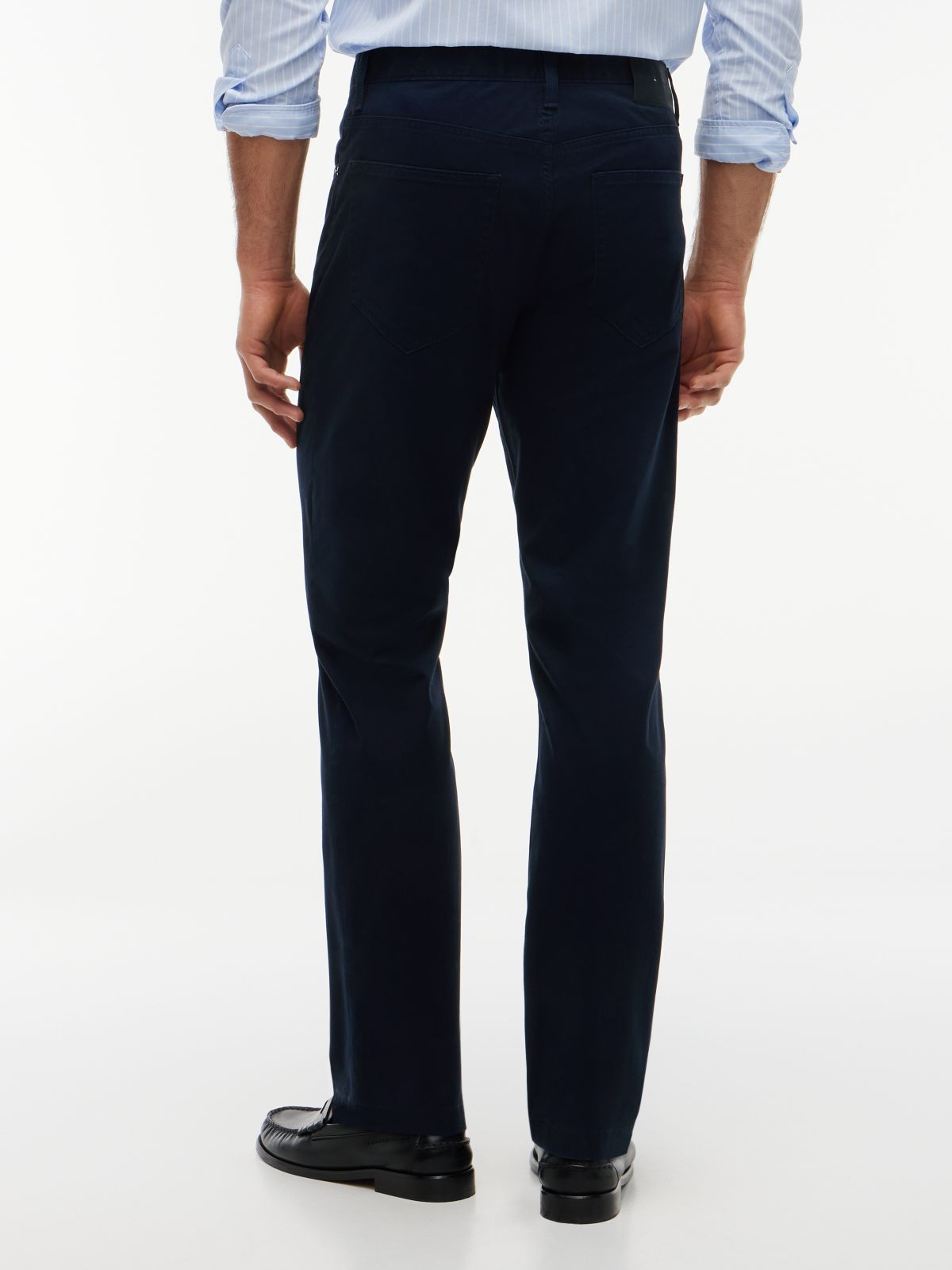 Denton Slim Straight Leg Five-Pocket Trousers — Blue