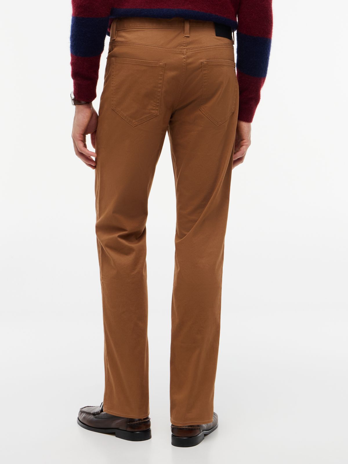 Denton Slim Straight Leg Five-Pocket Trousers — Brown