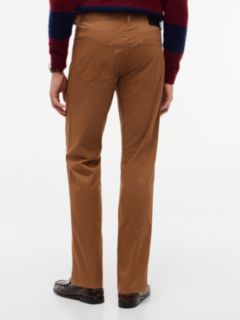 Denton Slim Straight Leg Five-Pocket Trousers — Brown 4